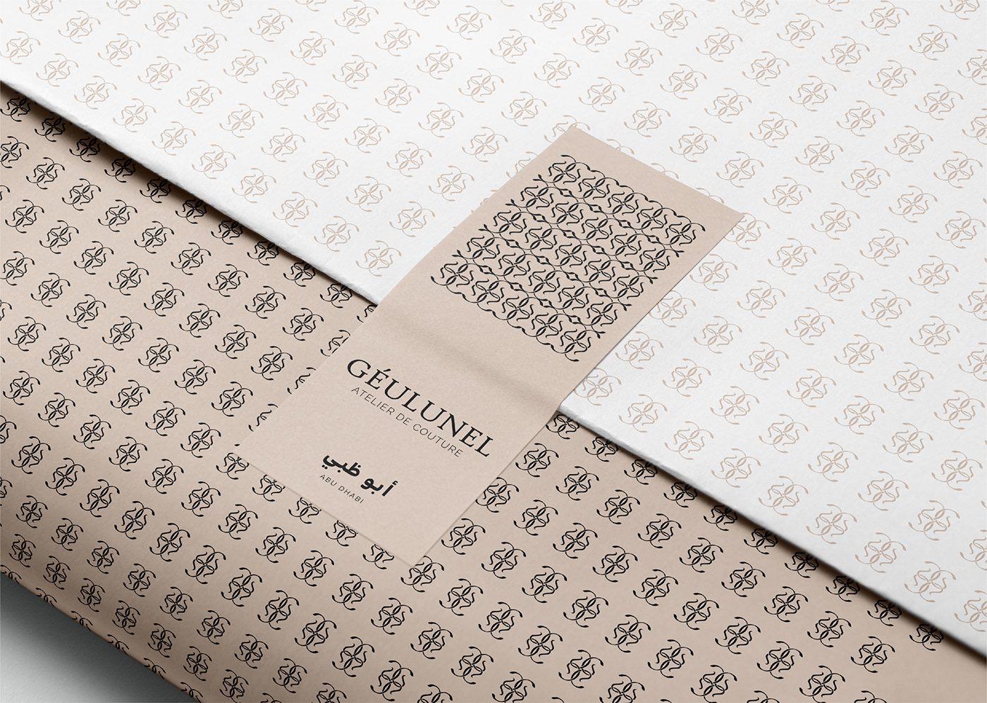 Géulunel monogram pattern wrapping paper and label