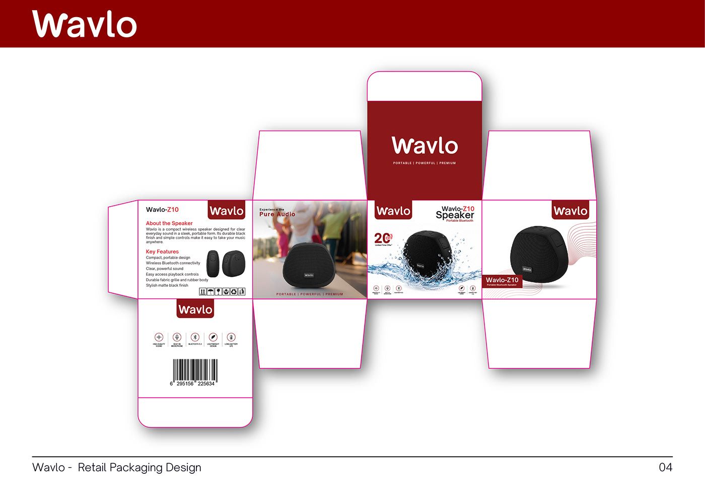 Wavlo packaging dieline